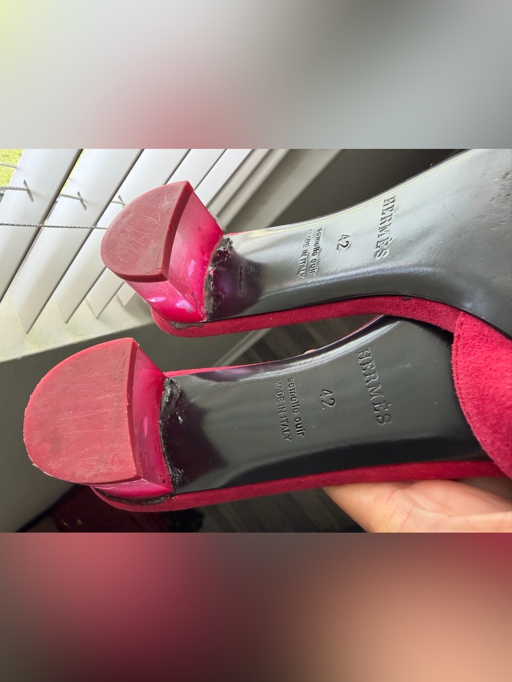 Hermès Fuchsia Suede Oran Sandals – Size 42 - Picture 17 of 17
